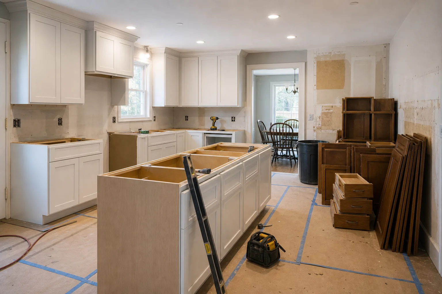 Kitchen remodel in progress showing cost breakdown Toledo Ohio