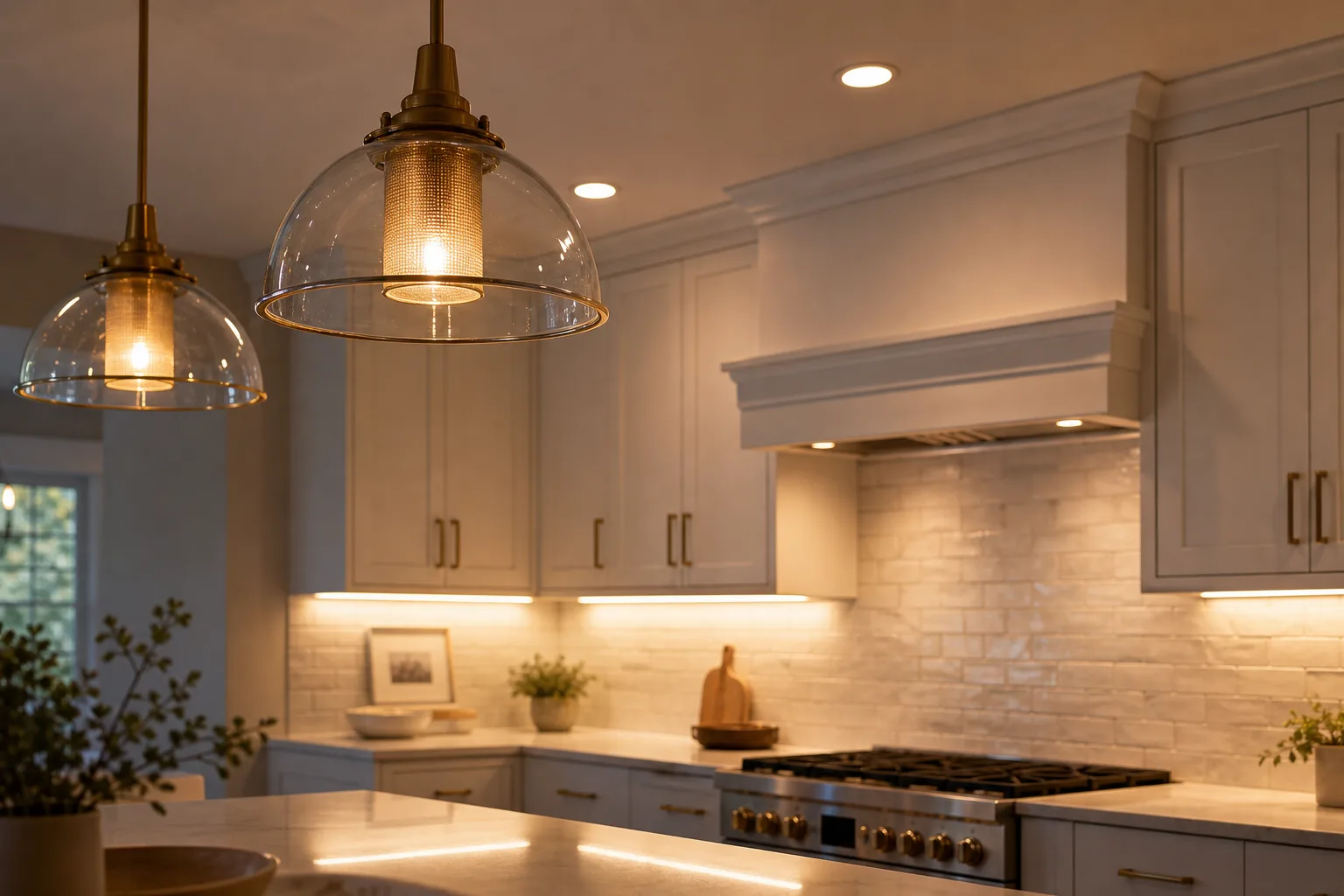 Layered kitchen lighting design