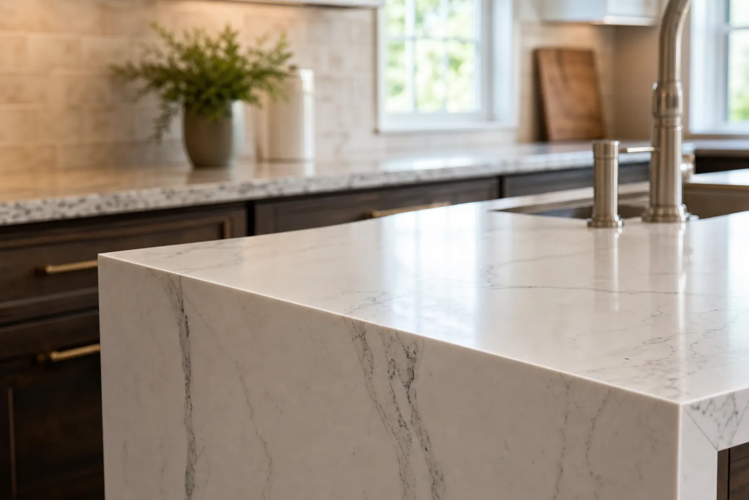 Quartz and stone kitchen countertops