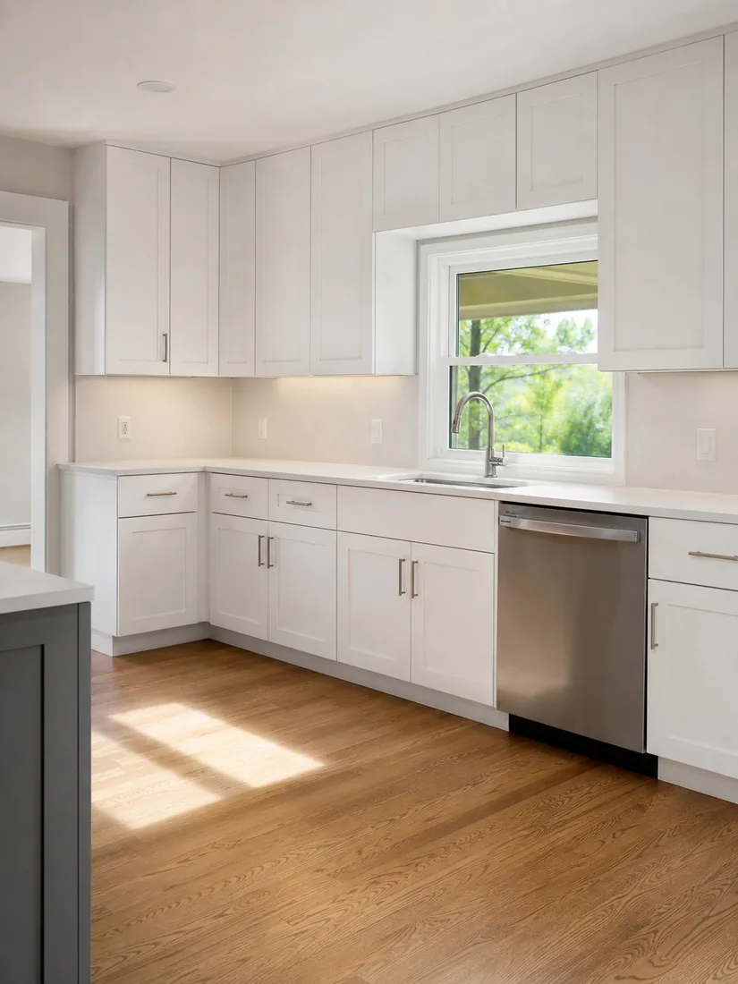 Ceiling height kitchen cabinets after soffit removal in a Sylvania Ohio kitchen